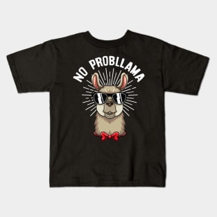 No Prob Llama Funny Llama Alpaca Lover Kids T-Shirt